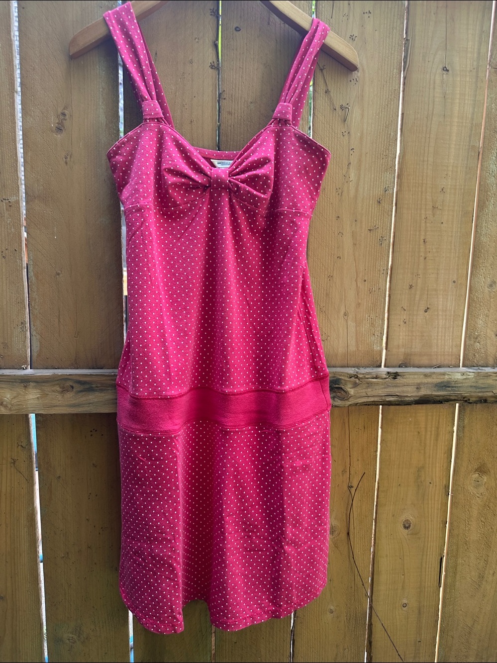 American Eagle Red with White Dots Dress